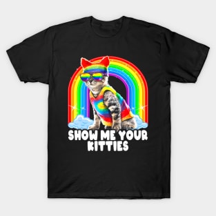 Show Me Your Cat Hippie LGBT Pride T-Shirt